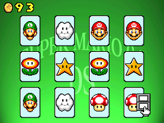 Cards available in the Memory Match minigame from Super Mario 64 DS from 10 stars and beyond (Touch screen only)