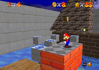 Arrow Lifts as they appear in Super Mario 64 (left) and Super Mario 64 DS (right)