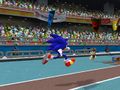 Sonic the Hedgehog hopping along in.