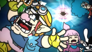 The group being pulled into the game console