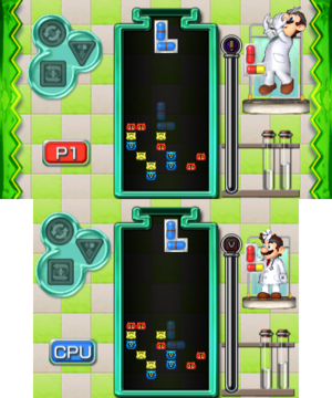 Beginner Stage 12 of Miracle Cure Laboratory in Dr. Mario: Miracle Cure
