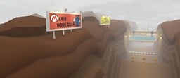 View of N64 Choco Mountain in Mario Kart Tour