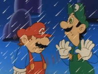 Luigi after pulling Mario's overalls in The Adventures of Super Mario Bros. 3 episode "Oh, Brother!"