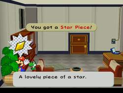 Mario getting the Star Piece behind the plant in Grubba's office in Paper Mario: The Thousand-Year Door.