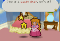 Twink getting a Lucky Star from Peach in her room.
