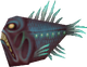 Model of a black fish from Super Mario Galaxy. It resembles a hatchetfish.