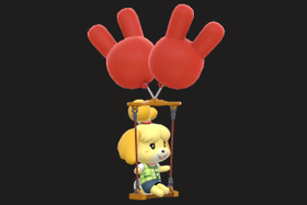Isabelle's up special in Super Smash Bros. Ultimate