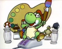 Yoshi in the Japanese commercial for Mario Paint.