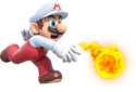 Artwork of Fire Mario from Super Mario 3D World.