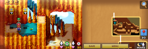 Blocks 30 and 31 in Hoohoo Mountain of Mario & Luigi: Superstar Saga + Bowser's Minions.