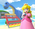 Thumbnail featuring Peach that was used in earlier versions to represent the N64 Koopa Troopa Beach T course. Compared to the updated version, the ramp near the Noshi was different.