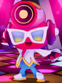 A red adult-like member of this species who wears headphones and disco-like attire[12]