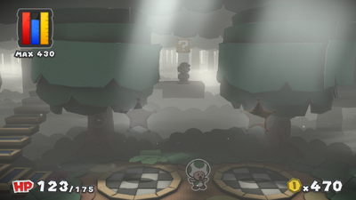 Ninth ? Block in Mossrock Theater of Paper Mario: Color Splash.