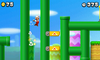 Fire Mario, wall jumping beside one-way gates. World 1-A