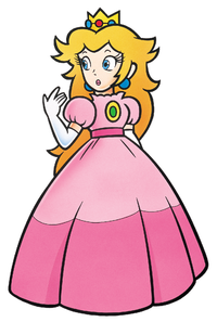 Artwork of Princess Toadstool for Super Mario Bros. (later reused for Super Mario World and Super Mario World: Super Mario Advance 2)