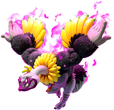 Artwork of Donkey Kong's Ostrich Bananza transformation in Donkey Kong Bananza