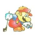 Mario placing the golf ball