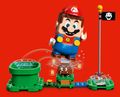 An illustration of Mario jumping on a Goomba