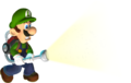 Transparent variant of Luigi holding the flashlight