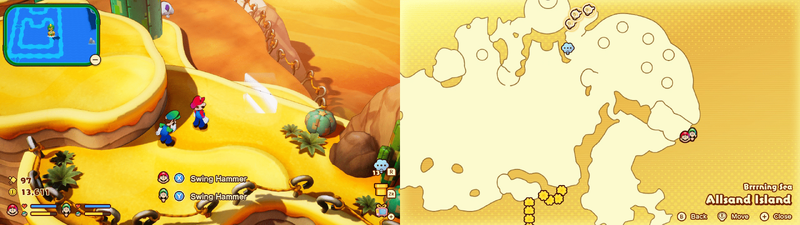 Hidden blocks 4-5 in Allsand Island from Mario & Luigi: Brothership