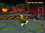 A shortcut can be used near the Bowser statue.