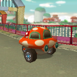 A mushroom car in Mario Kart: Double Dash!!