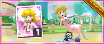 Dr. Peach from the Spotlight Shop in the 2023 Doctor Tour in Mario Kart Tour