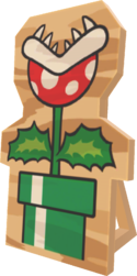 Rendered model of a Piranha Plant Wooden Cutout in Mario Kart Tour.