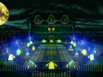 The Luigi's Mansion Court from Mario Power Tennis