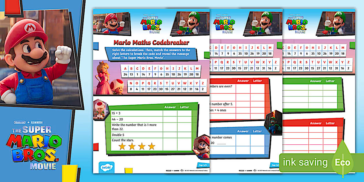 The Super Mario Bros. Movie: Mario Maths Codebreaker - Super Mario Wiki ...