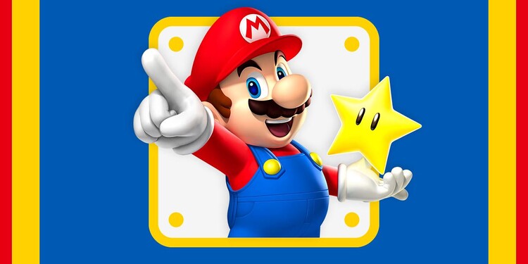 Picture of Mario with a Star, shown alongside the fifth question of Online Quiz for MAR10 Day 2023!