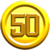A 50-Coin in the New Super Mario Bros. U style in Super Mario Maker 2.