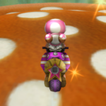 Toadette performing a Trick in Mario Kart Wii