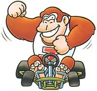 Artwork of Donkey Kong Jr. (formatted Donkey Kong JR. in the manual) for Super Mario Kart