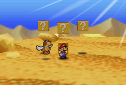 Seventh, eighth and ninth ? Blocks in Dry Dry Desert of Paper Mario.
