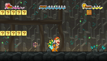 ? Blocks 3-13 in Floro Caverns of Chapter 5-3 of Super Paper Mario.