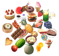 Artwork of the different Food items from Super Smash Bros. Brawl.