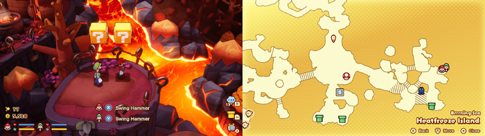 7th and 8th blocks in Heatfreeze Island from Mario & Luigi: Brothership