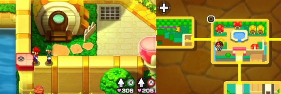 Location of the ninth beanhole in Toad Town.