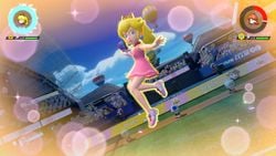 Peach performing her Special Shot, the Heart Shot