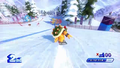 Bowser competing in snowboarding.
