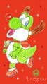 Yoshi dressed up as Rudolph drawn by Kinopio-kun