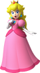Artwork of Princess Peach for New Super Mario Bros. Wii (reused in Mario and Sonic at the London 2012 Olympic Games, Mario Party: Island Tour and Mario Kart Tour)