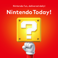 Promotional artwork depicting Mario hitting a ? Block (English)