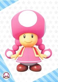 Toadette close-up card from the Super Mario Trading Card Collection