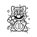 Lucky Cat Mario stamp from Super Mario 3D World