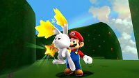 Mario holding a Rabbit