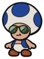 A sunglasses-wearing blue Toad