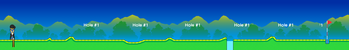 Hole 1 in Micro Golf Open in WarioWare Gold whose layout is consistent in each session.