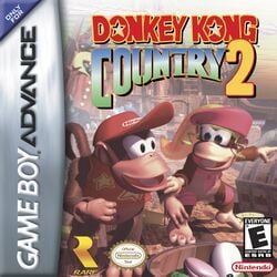The Game Boy Advance cover art for Donkey Kong Country 2.